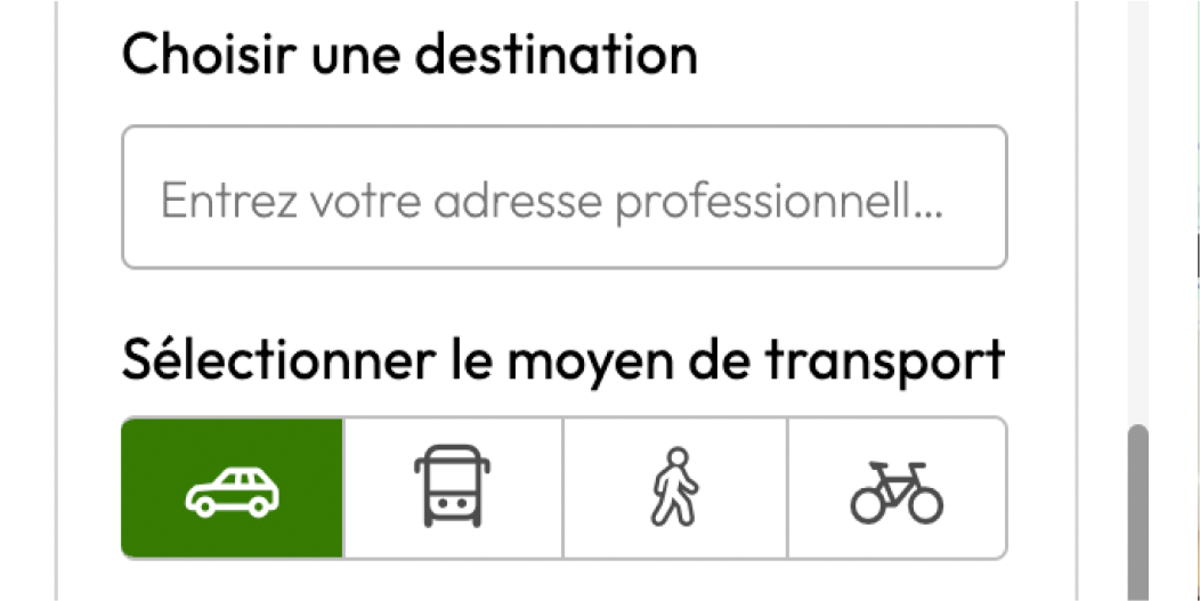 Rechercher par temps de trajet